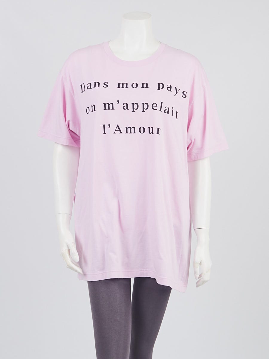 Gucci Pink Cotton Dans Mon Pays On M'appelai L'amour Oversized T