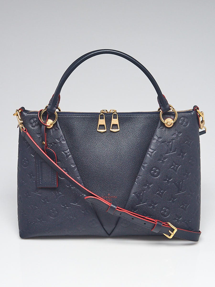 Louis Vuitton Marine Rouge Monogram Empreinte Leather MM V Tote Bag -  Yoogi's Closet