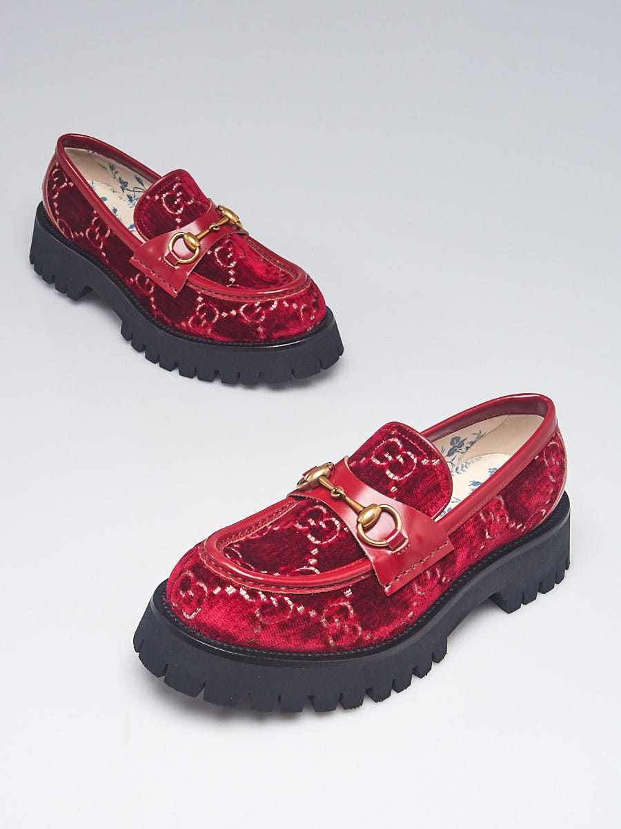 Louis Vuitton Red Leather Oxford Loafers Size 8/38.5 - Yoogi's Closet