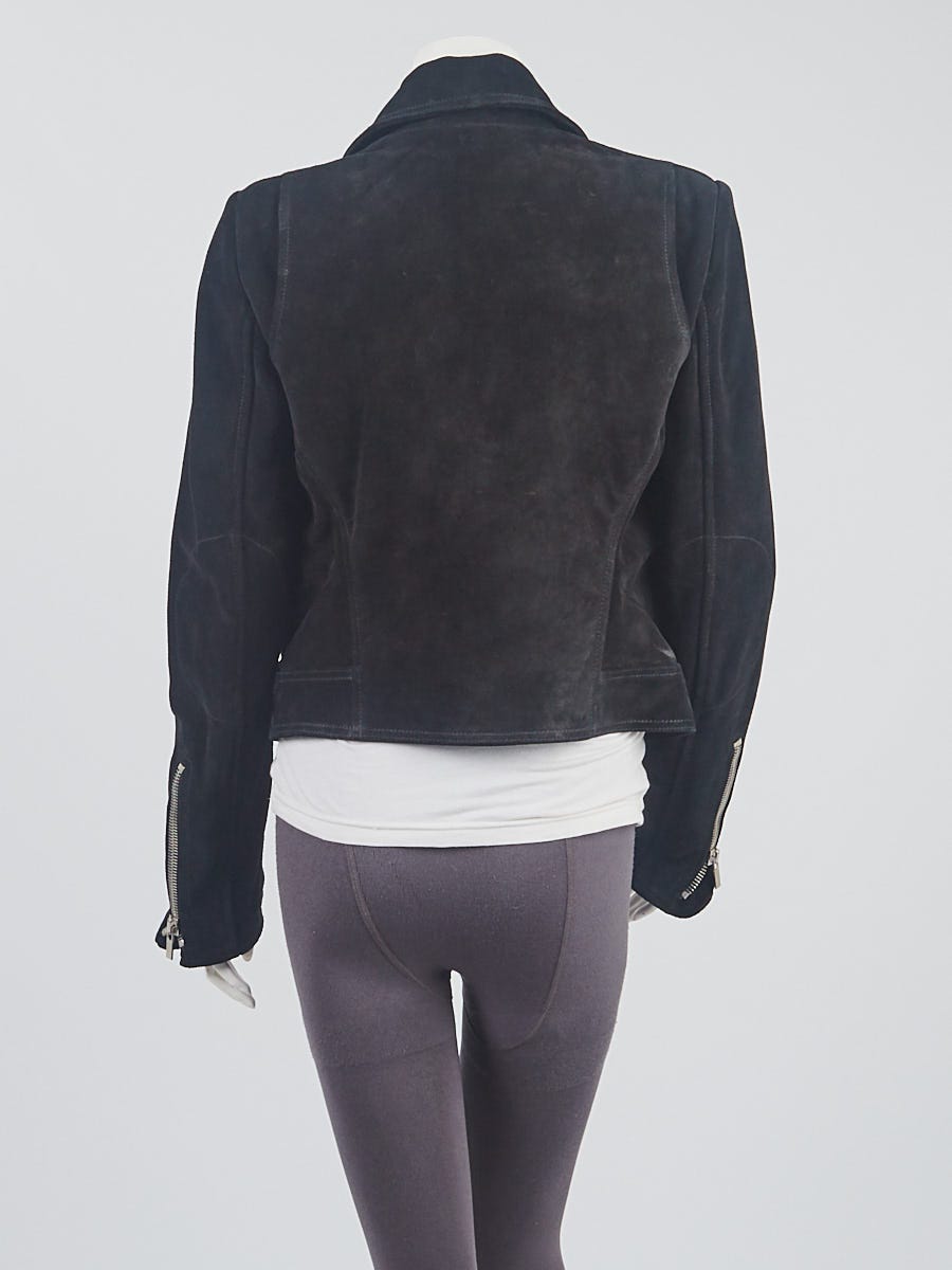 Balenciaga Black Suede Motorcycle Jacket  Size 4/38