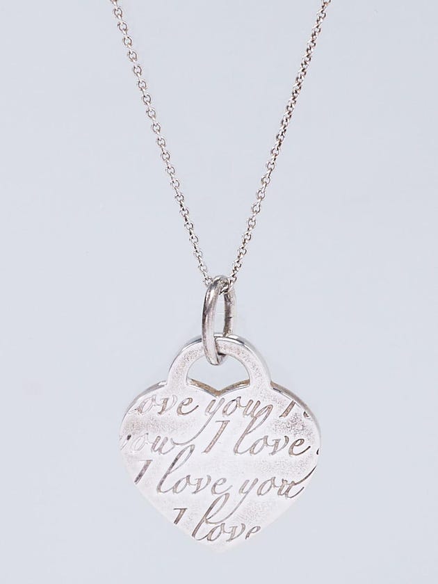 Tiffany & Co. Sterling Silver 'I Love You' Heart Tag Necklace