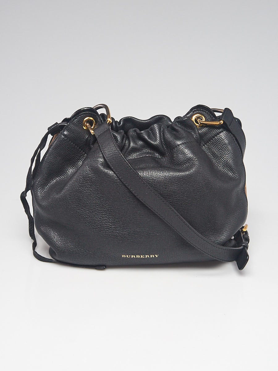 Burberry Small Canvas Check and Leather Bucket Bag