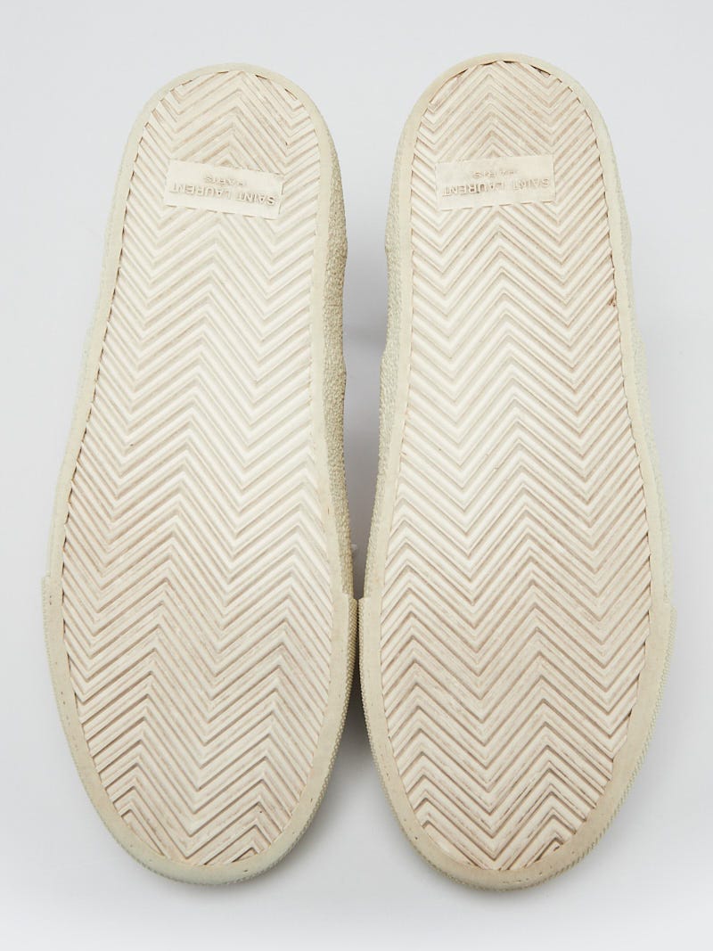 Yves Saint Laurent Orange Canvas Palm Tree Sneakers Size 6.5