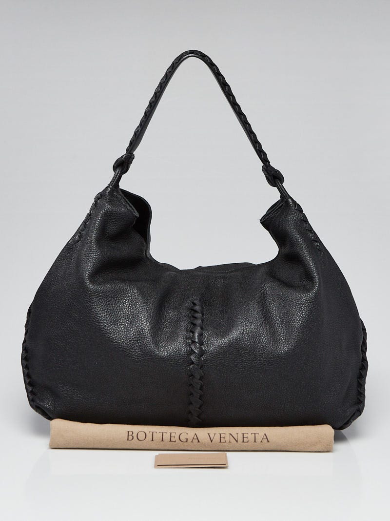Bottega Veneta Black Cervo Leather Loop Hobo Bag | Yoogi's Closet