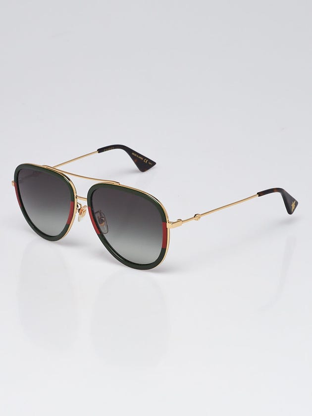 Gucci Red/Green Acetate Aviator Sunglasses - GG0062S