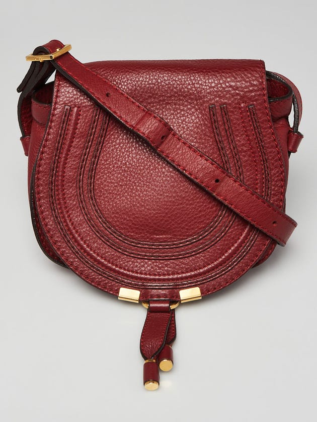 Chloe Red Leather Marcie Mini Crossbody Bag