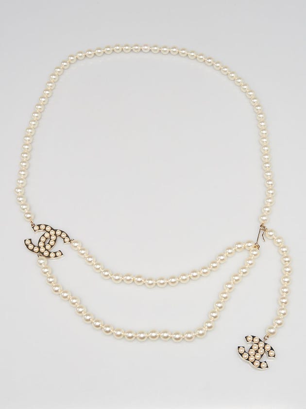 Chanel Glass Pearl Double CC Belt