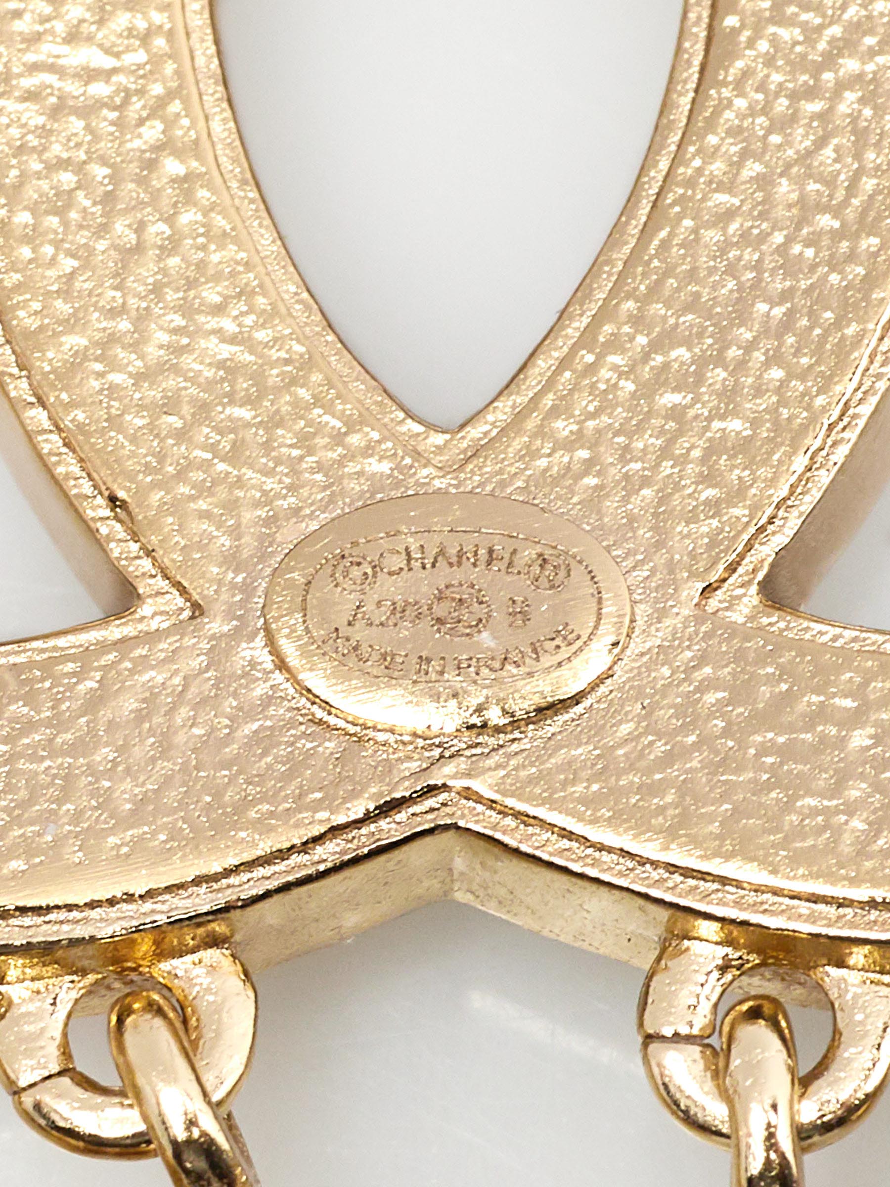 Chanel Goldtone Metal and Faux Pearl CC 