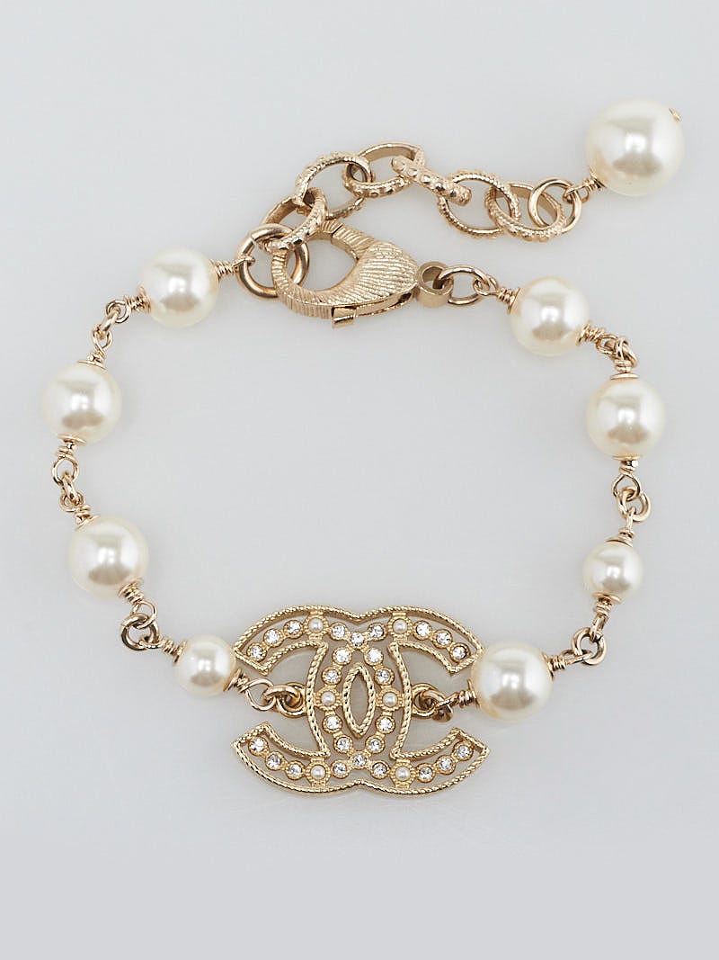 Chanel CC Crystal Pearl Bracelet