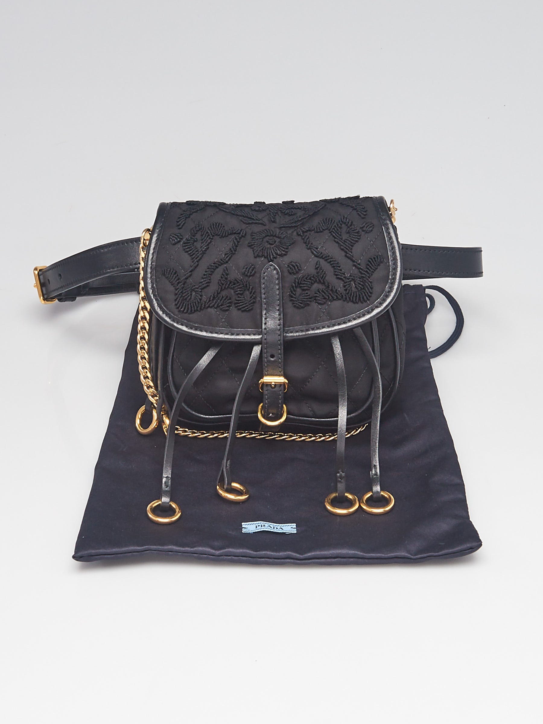 Prada Black Nylon Tessuto Canvas Belt Waist Bag Pouch Cloth ref.1004521 -  Joli Closet