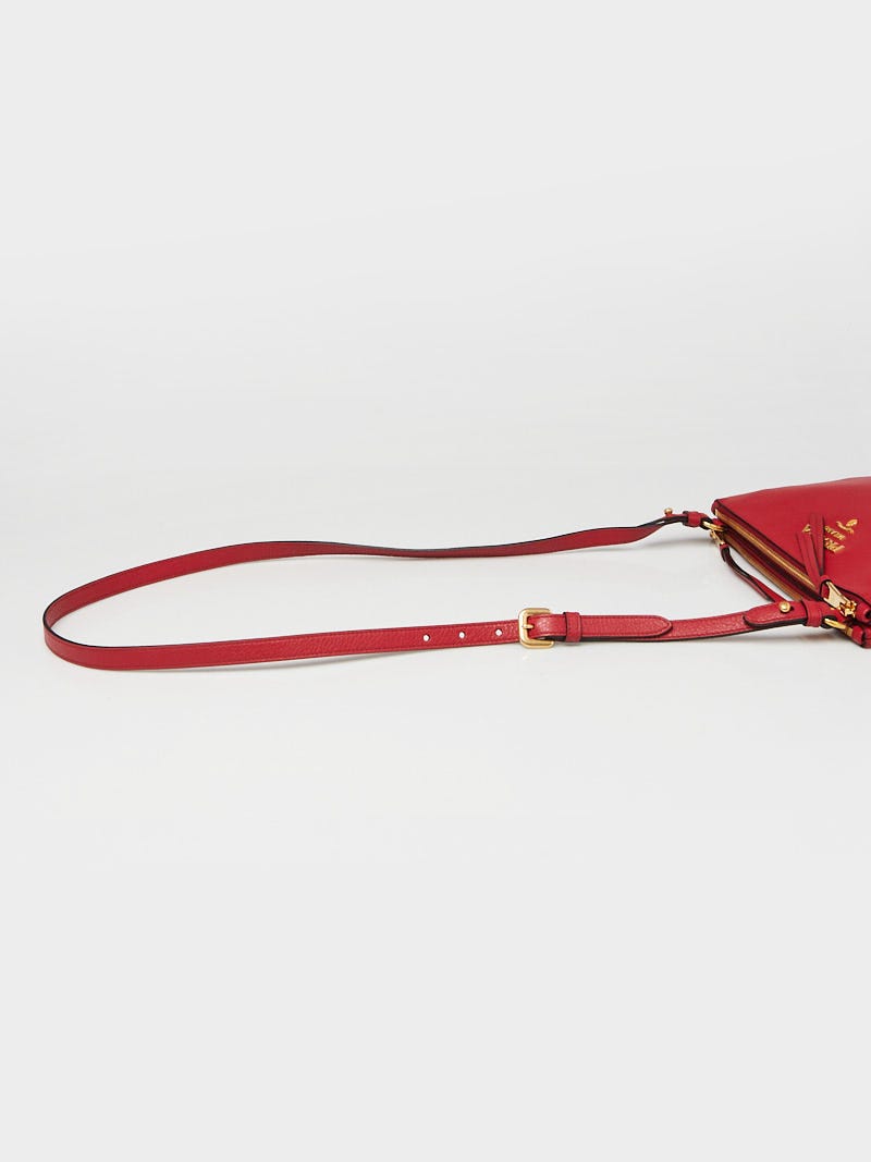 Prada Rosso Vitello Phenix Leather Crossbody Bag 1BH046