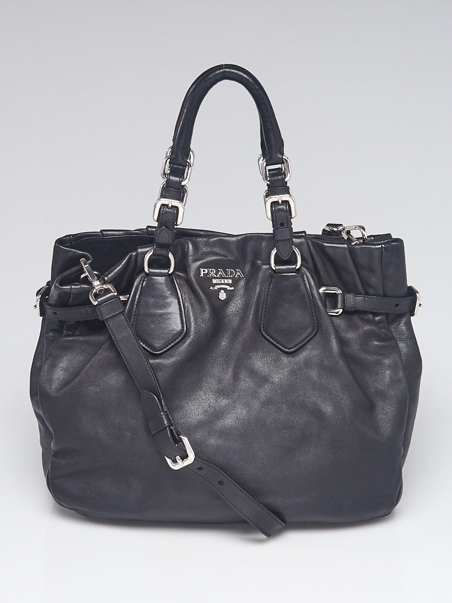 Prada Black Leather Tote Bag