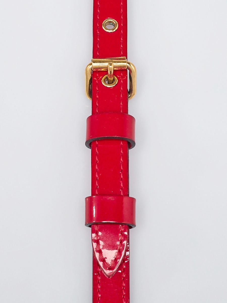 Louis Vuitton Adjustable Shoulder Strap 16 mm Vernis, Red, One Size