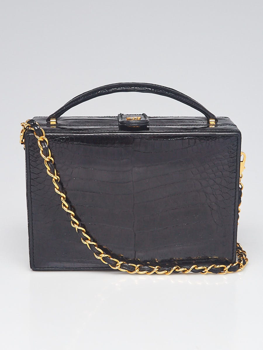 Chanel Black Crocodile Chain Box Bag | Yoogi's Closet