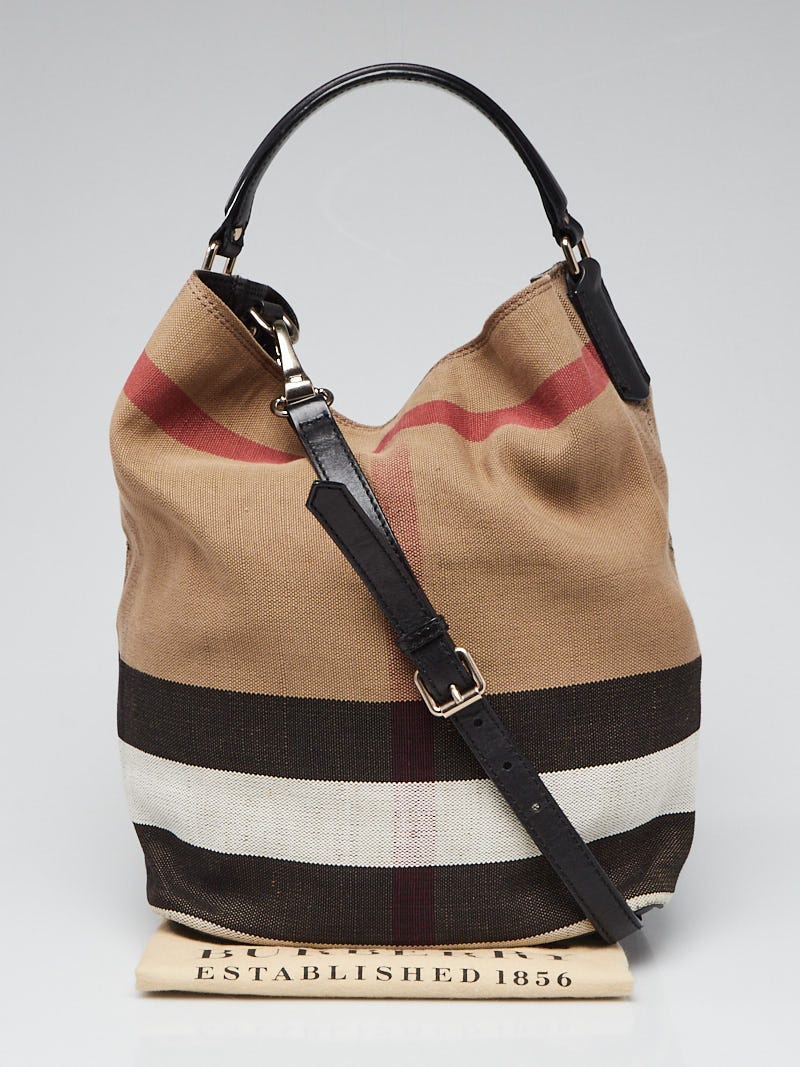 Burberry canvas check bucket bag online