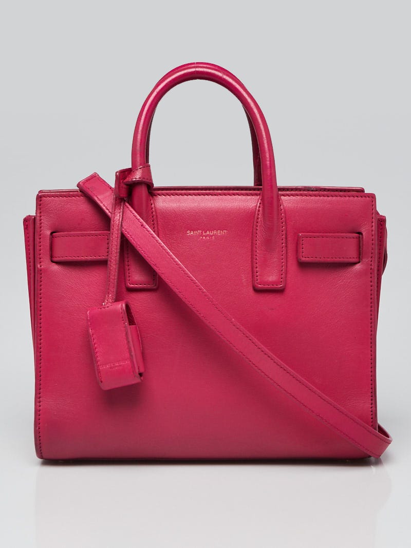 Saint Laurent Sac De Jour Nano Smooth Leather Tote in Red