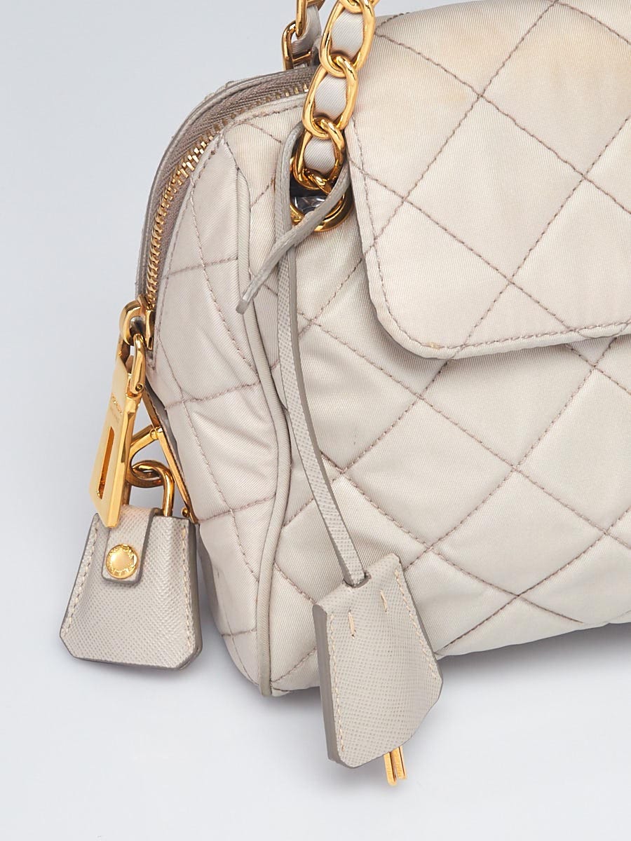 Prada Ivory Leather Pattina Flap Bag – JDEX Styles