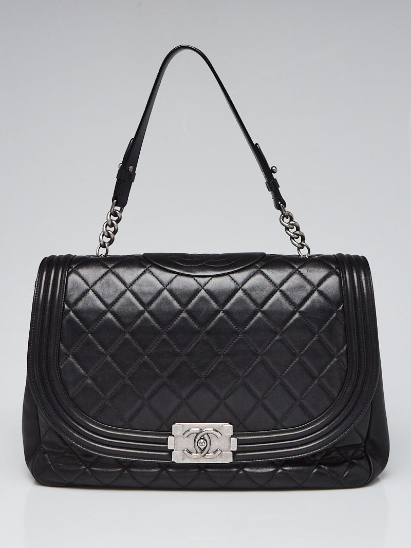Chanel Black Quilted Lambskin Leather Antik Boy Bag