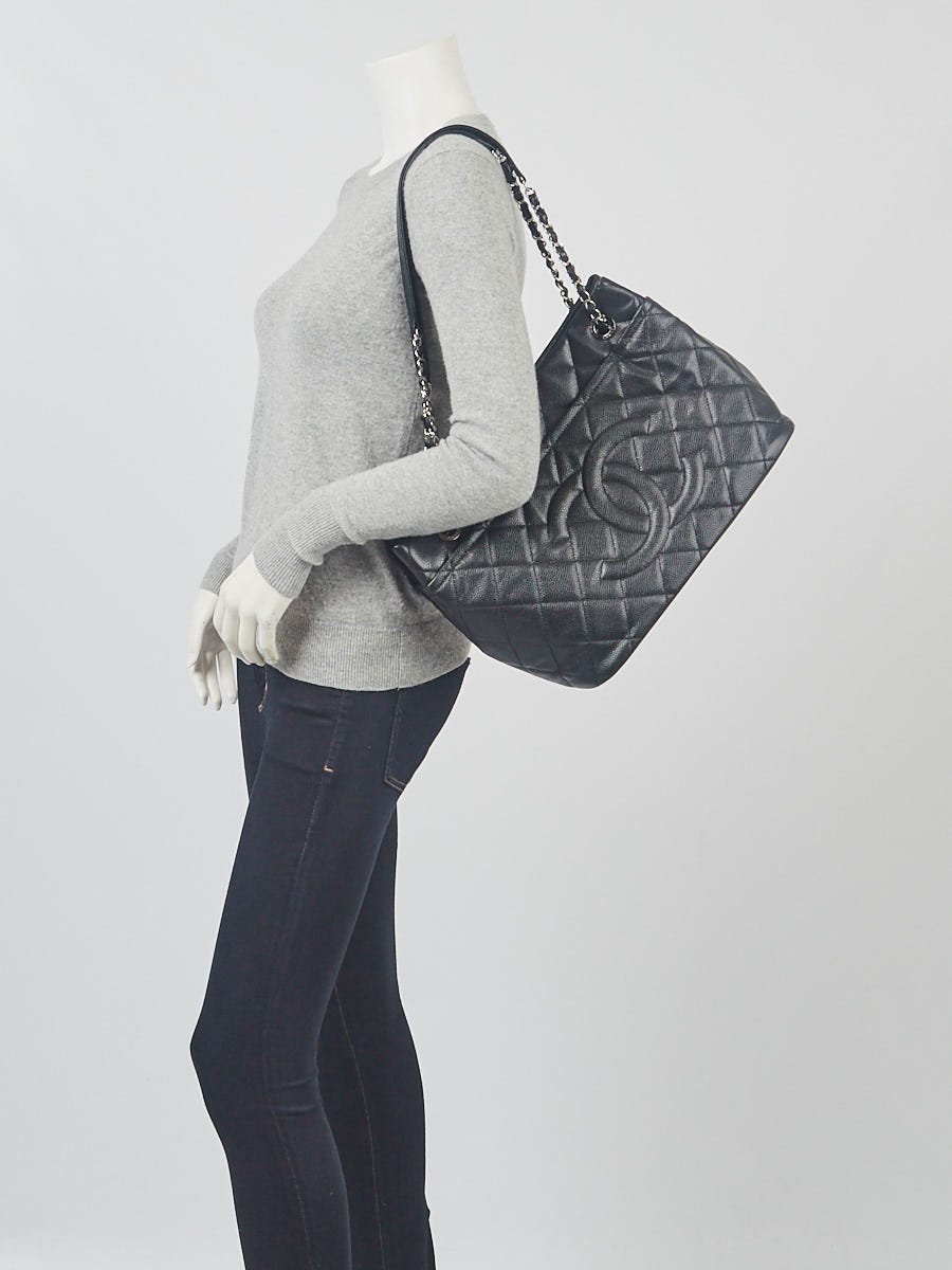 Chanel Black Caviar Leather Timeless CC Soft Shopping Tote Bag - Yoogi's  Closet