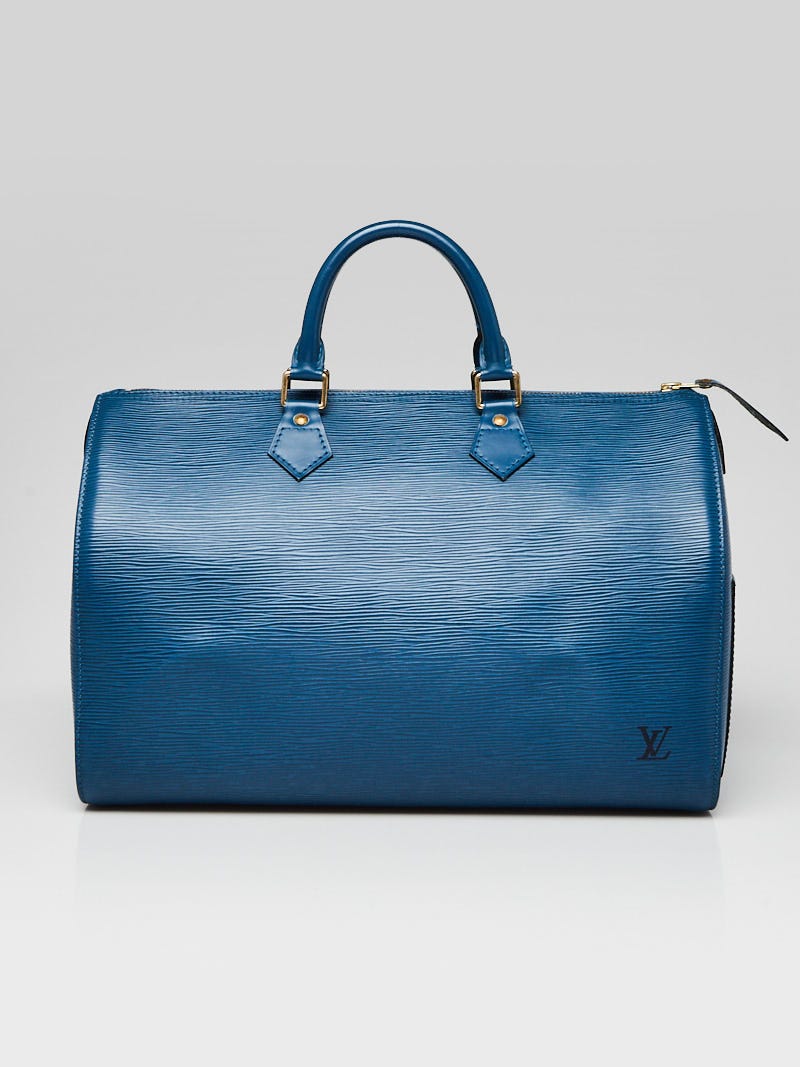 Louis Vuitton, Bags, Louis Vuitton Preloved Authentic Speedy 35 Blue Epi