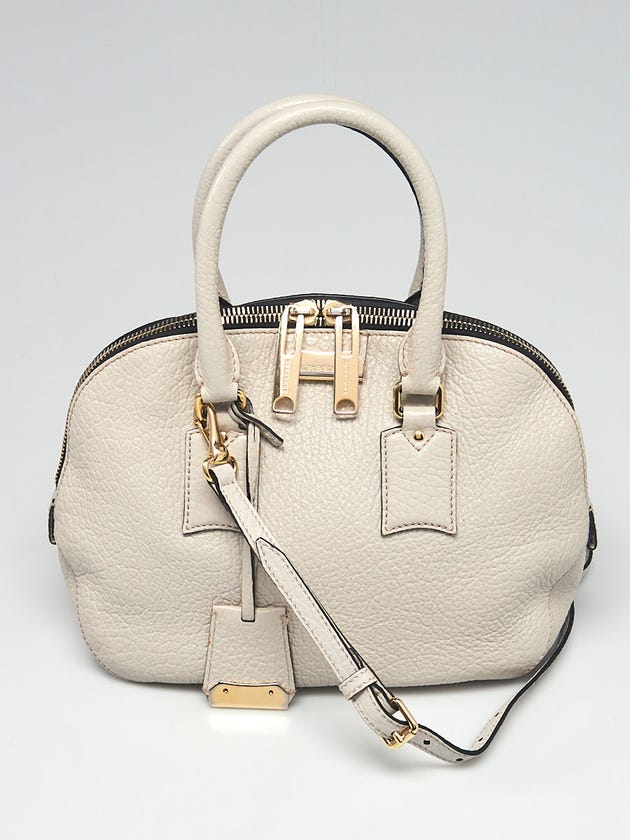 Burberry Stone White Grained Leather Small Orchard Satchel Bag