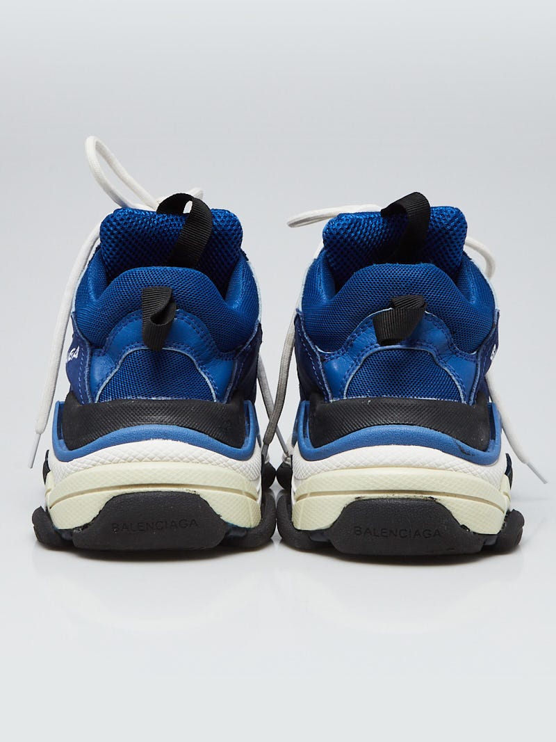 Balenciaga Men's Triple S Mesh %26 Leather Sneakers, Blue
