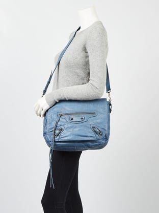 Balenciaga Bright Blue Nylon Oversized Mini Backpack Crossbody Bag -  Yoogi's Closet
