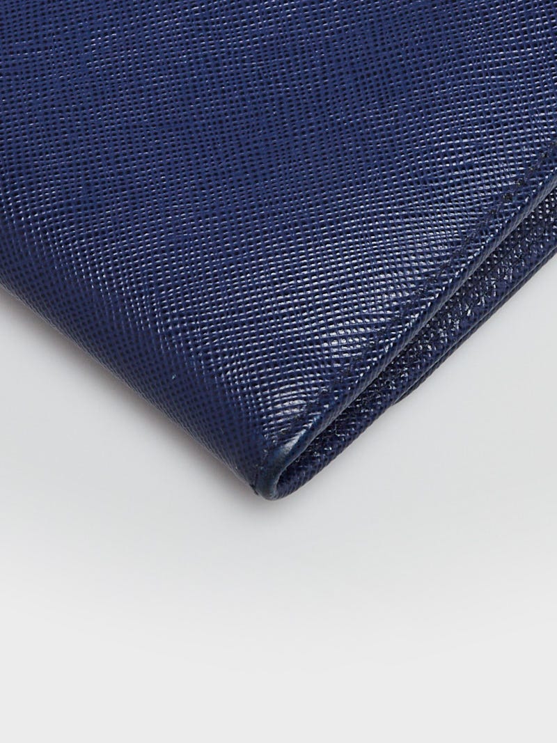Prada Blue Saffiano Leather Wallet on Chain Clutch Bag 1M1290 - Yoogi's  Closet