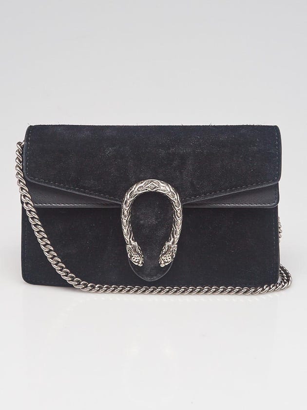 Gucci Black Suede Super Mini Dionysus Shoulder Bag