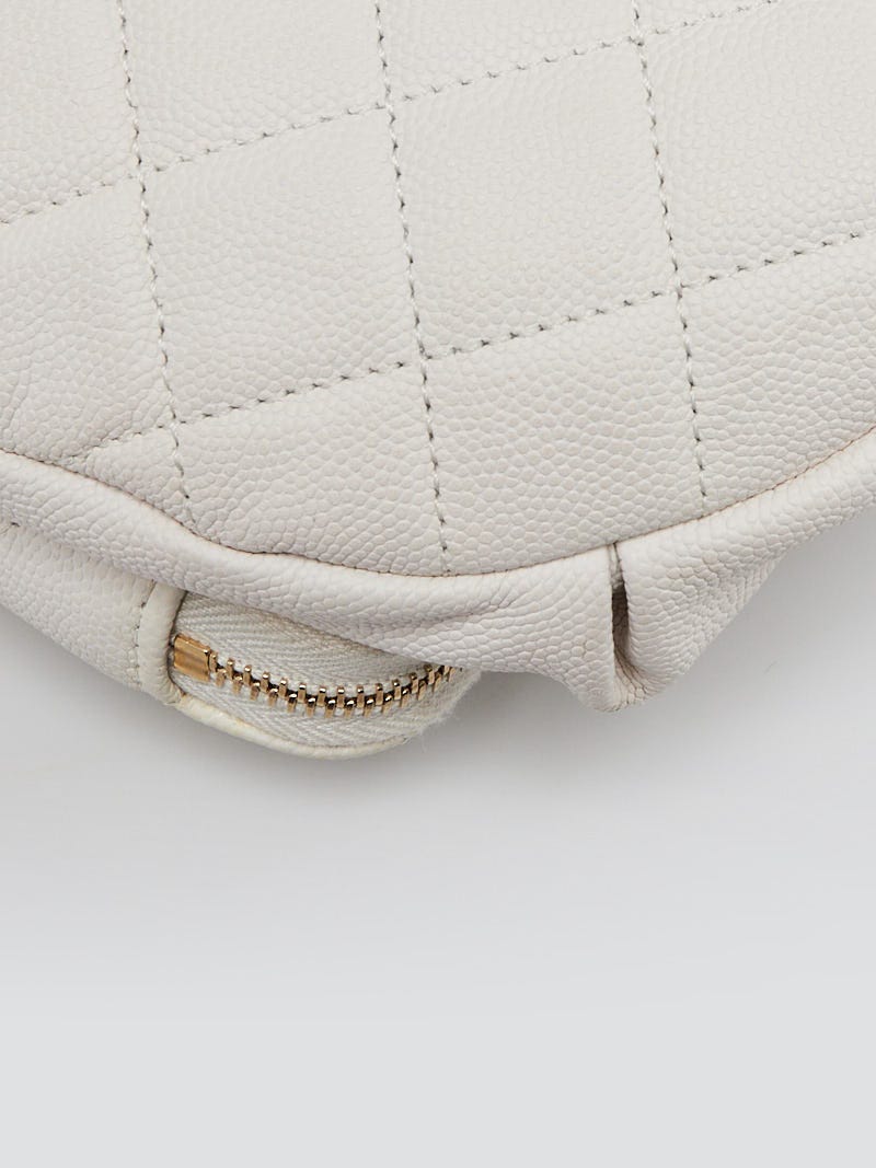 Chanel White Quilted Caviar Leather Business Affinity Waist Belt Bag - Yoogi's  Closet
