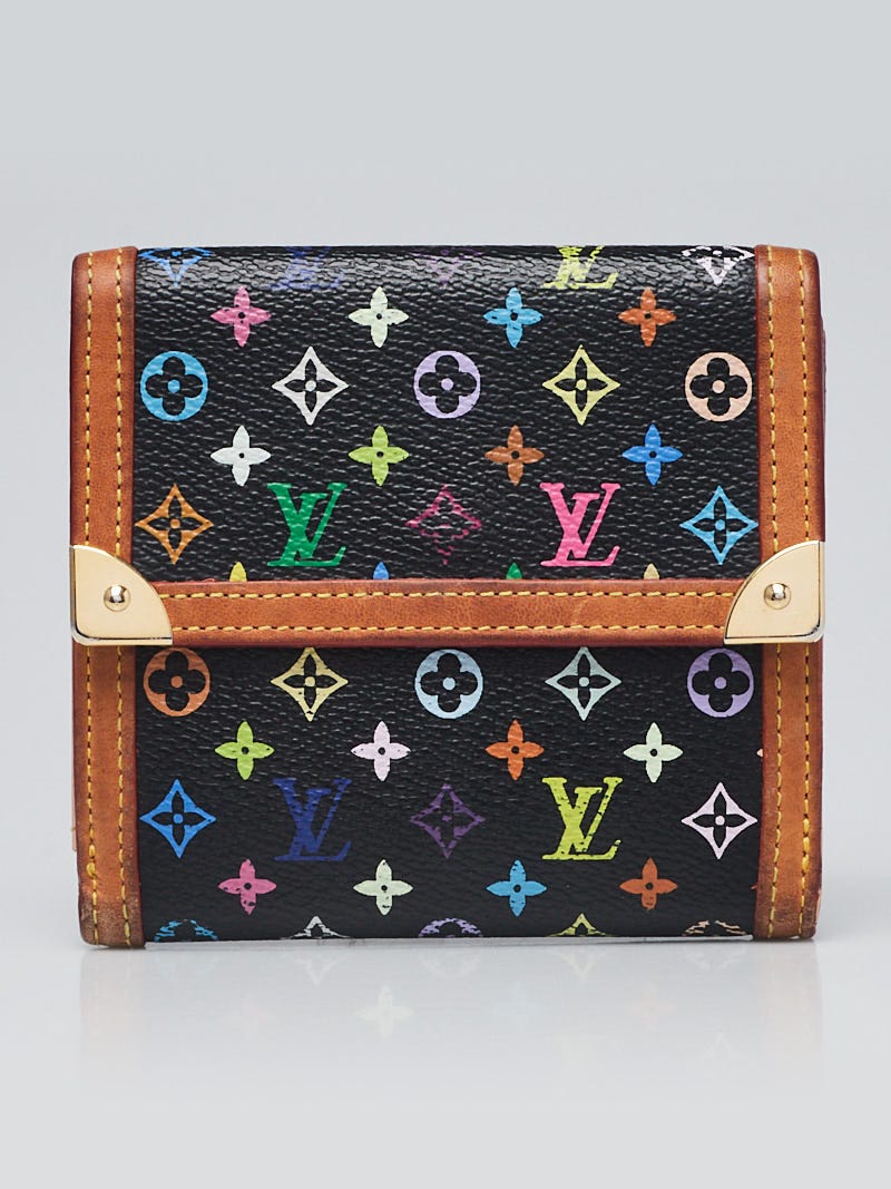 Louis Vuitton Black Monogram Multicolor Elise Wallet - Yoogi's Closet