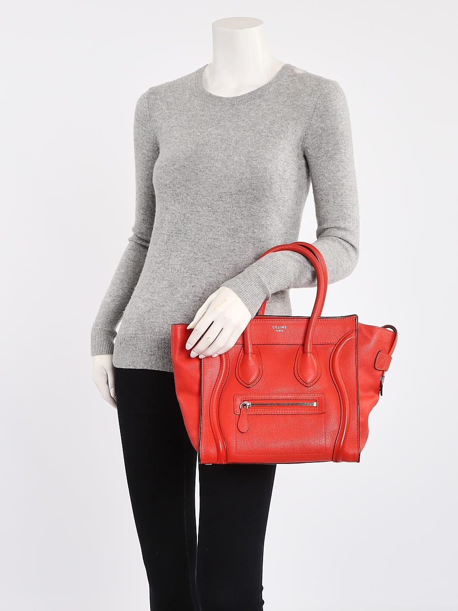 Celine micro luggage red on sale