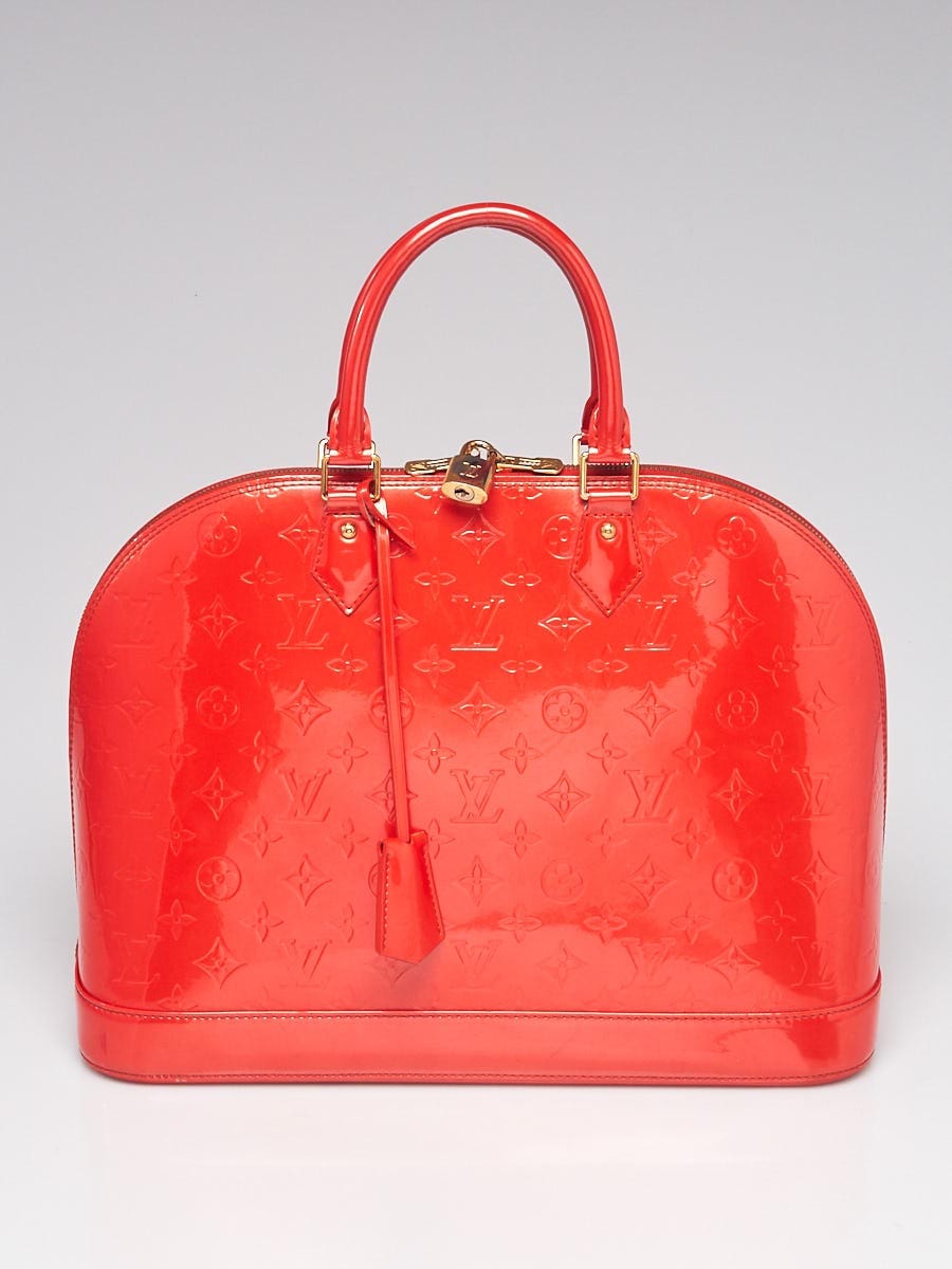 Shop Louis Vuitton Orange monogram Vernis Alma GM