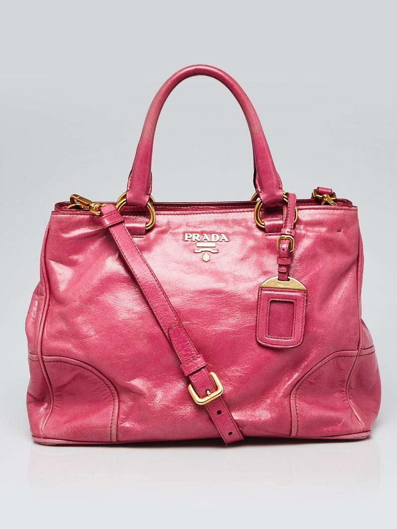Prada Peonia Vitello Shine Leather Shopping Tote Bag BN2323