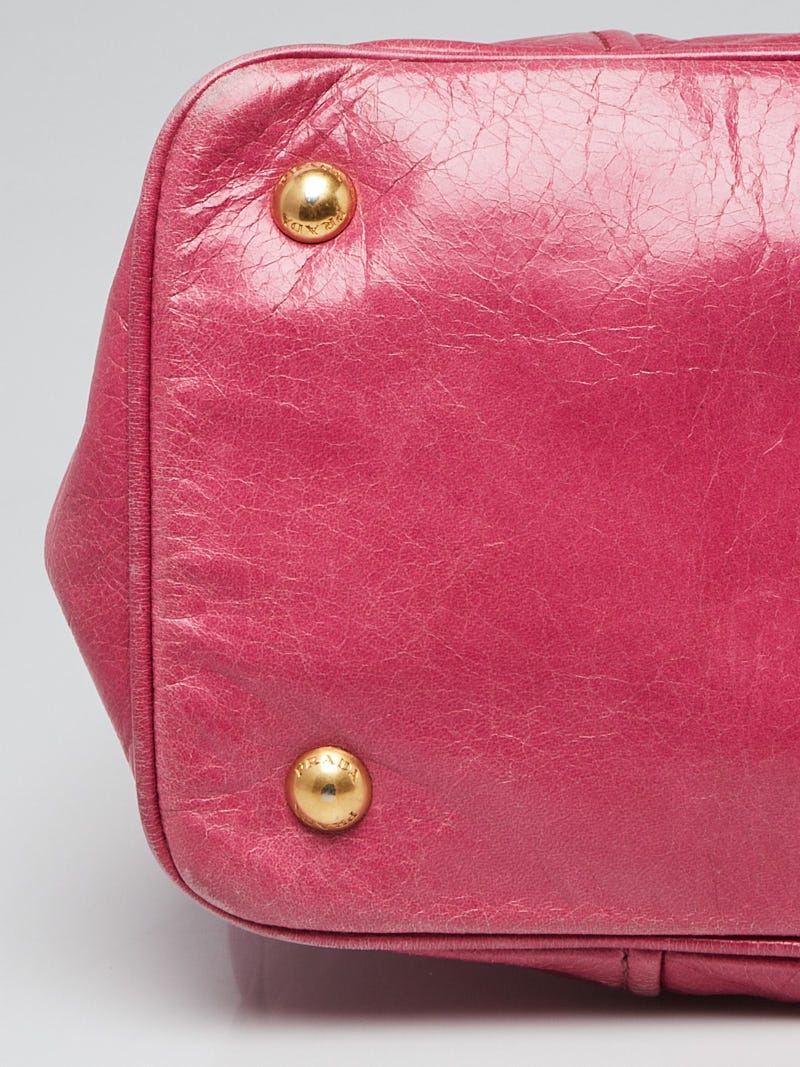 Prada Peonia Vitello Shine Leather Shopping Tote Bag BN2323