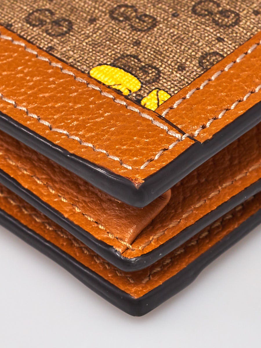 Gucci x Disney Brown GG Coated Canvas Mickey Mouse Card Case