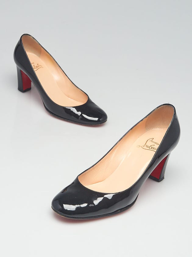 Christian Louboutin Black Patent Leather Miss Tick 70 Pumps Size 6/36.5