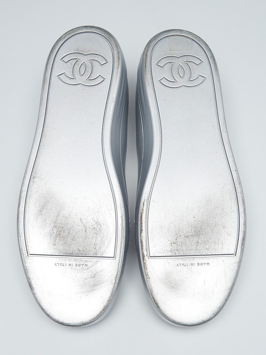 Chanel Black/White Fabric Logo Sneakers Size 6.5/37
