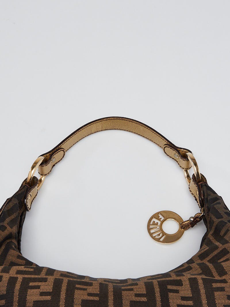 Fendi Tobacco Zucca Canvas w/Gold Hobo Bag - 8BR447
