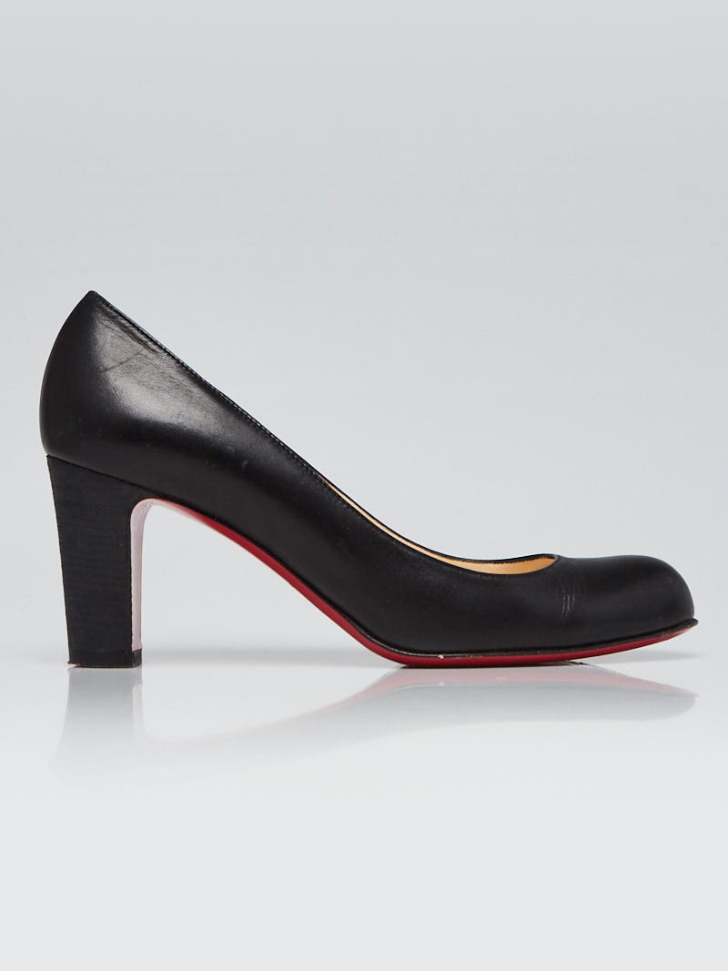 Christian Louboutin Black Leather Miss Tack 70 Pumps Size 6.5/37