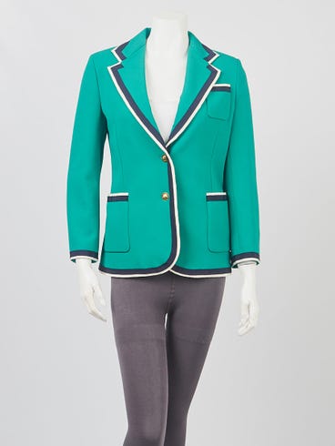 Gucci Green Viscose Blend Fabric Blazer Size 6/40