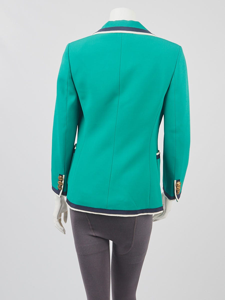 Gucci Green Viscose Blend Fabric Blazer Size 6/40