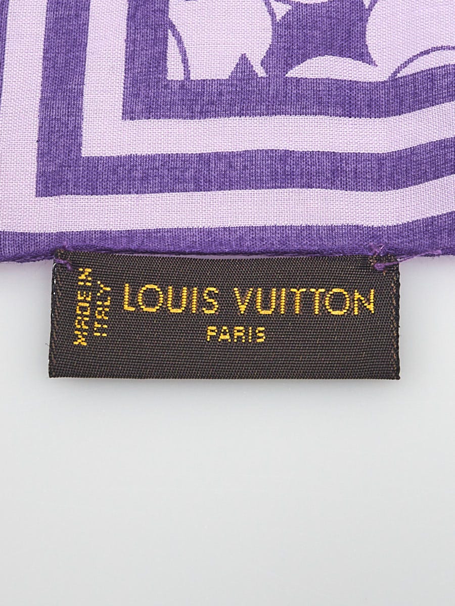 希少品◆入手困難【LOUIS VUITTON】Purple & Grey シルク scarf Louis Vuitton Purple Cotton Takashi Murakami Cosmic Blossom