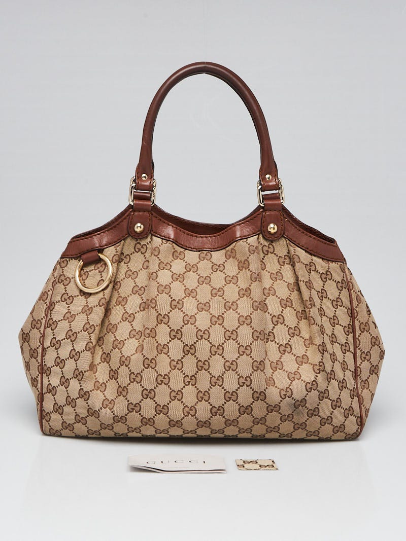 Gucci Beige/Brown GG Canvas Medium Sukey Tote Bag | Yoogi's