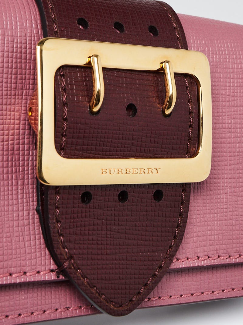 Burberry The Buckle Crossbody Bag In Leather Dusty Pink