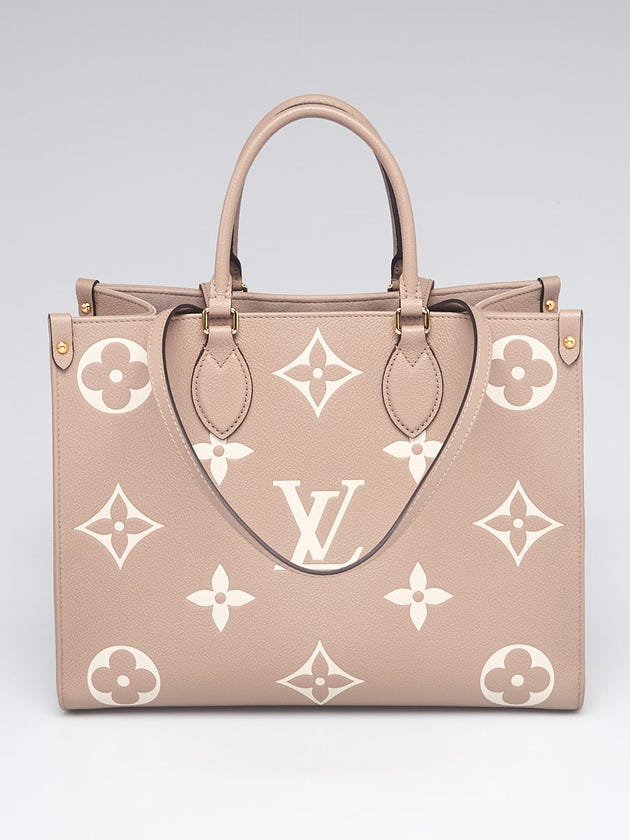 Louis Vuitton Turtledove Monogram Empreinte Leather Onthego MM Bag