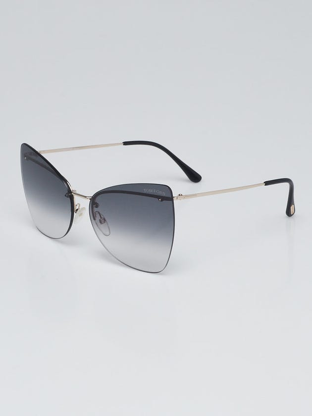 Tom Ford Silvertone Metal Gradient Tint Presley Sunglasses - TF716