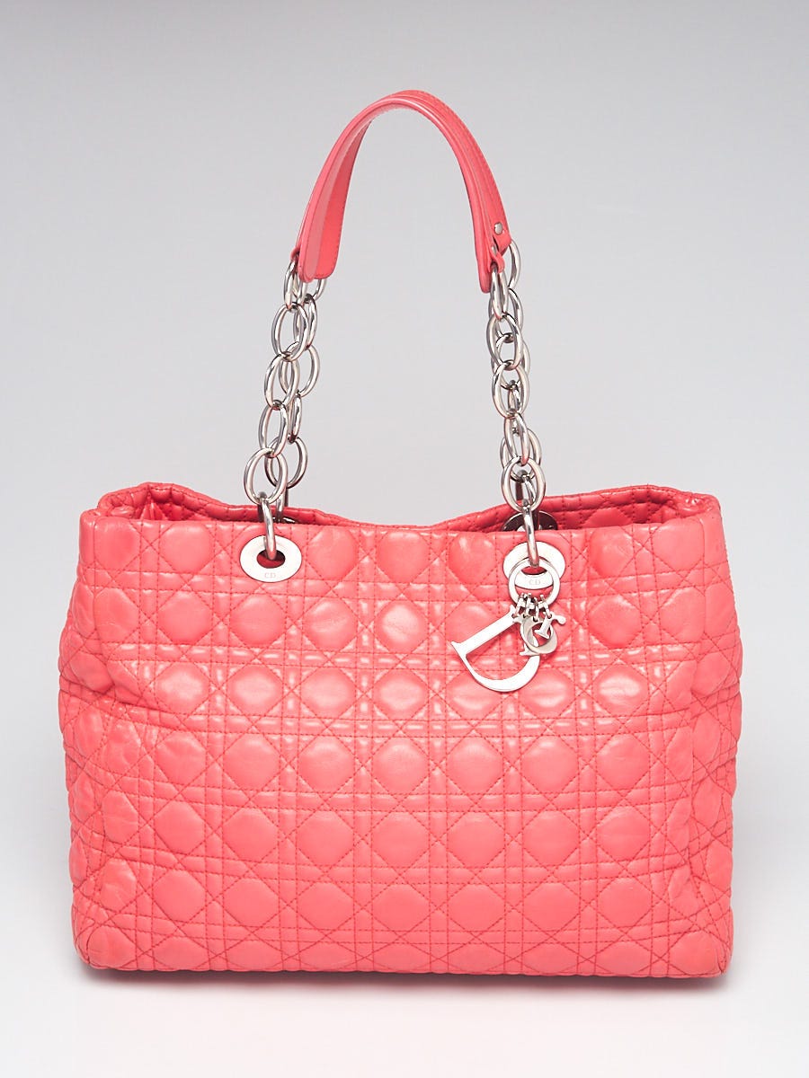 Christian Dior Pink Quilted Lambskin Leather Dior Soft Shopping