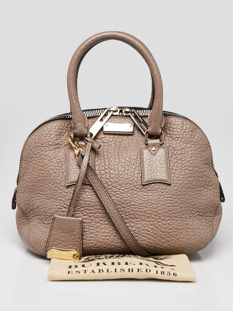 Burberry Grey Grain Leather Small Orchard Satchel Bag | Yoogi's Closet