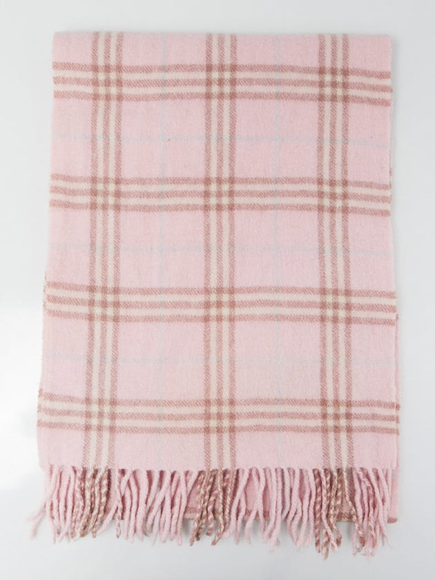 Burberry Nova Check Lambswool Fringe Scarf
